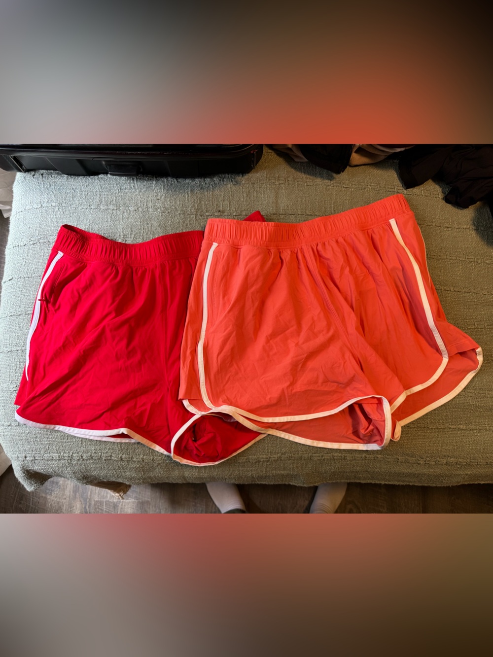 Abercrombie YPB SprintTEK Shorts - set of 2 red & coral pink